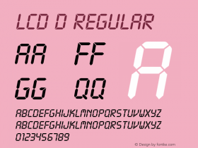 Lcd D Regular Version 001.005 Font Sample