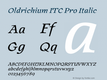 OldrichiumITCPro-Italic Version 1.00图片样张