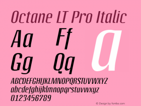 OctaneLTPro-Italic Version 1.100 Font Sample