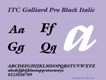 GalliardPro-BlackItalic Version 1.00图片样张