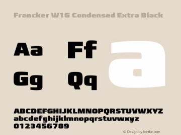 FranckerW1G-CondensedXBlack Version 1.01 Font Sample