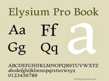ElysiumPro-Book Version 1.00; 2007 Font Sample