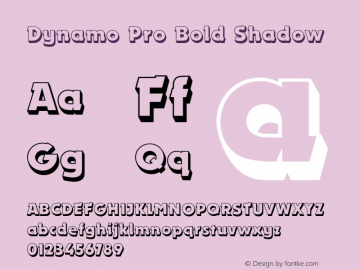 DynamoPro-BoldShadow Version 2.000 Font Sample