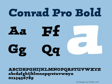 ConradPro-ExtraBold Version 1.00 Font Sample