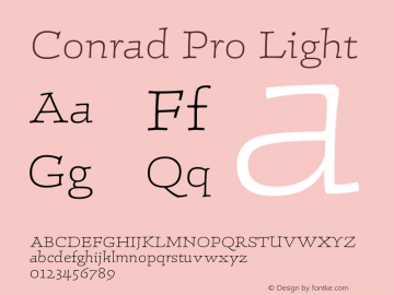 ConradPro-Light Version 1.00 Font Sample