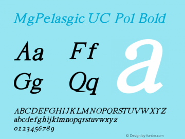 MgPelasgic UC Pol Bold Macromedia Fontographer 4.1 15‐03‐99图片样张