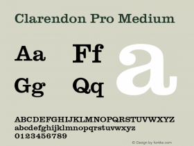 ClarendonPro-Medium Version 1.00 Font Sample