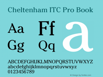 CheltenhamITCPro-Book Version 1.00 Font Sample