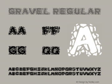 Gravel Regular 2001; 1.0, initial release Font Sample