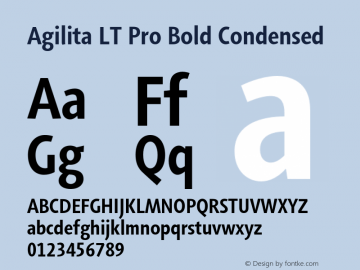 AgilitaLTPro-BoldCond Version 1.01 Font Sample