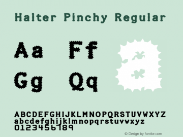 Halter Pinchy Regular 1.00 Font Sample