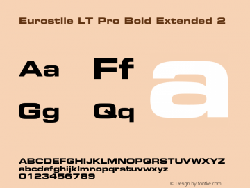 EurostileLTPro-BoldEx2 Version 1.000;PS 001.000;hotconv 1.0.38 Font Sample