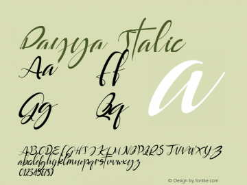 Rayya Italic Version 1.00;March 29, 2020;FontCreator 12.0.0.2567 64-bit Font Sample