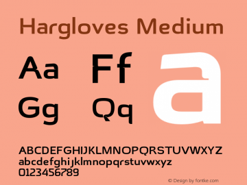 Hargloves-Medium Version 1.005 Font Sample