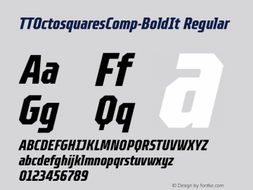 TTOctosquaresComp-BoldIt Version 1.00 Font Sample