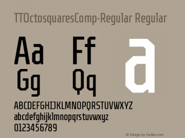 TT Octosquares Compressed W03 Version 1.00 Font Sample