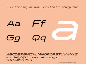 TTOctosquaresExp-Italic Version 1.00图片样张