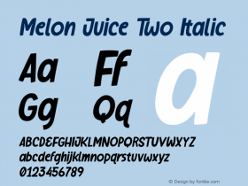 MelonJuiceTwo-Italic Version 1.000;PS 001.001;hotconv 1.0.56图片样张