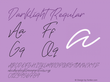 Darklight Version 001.000 Font Sample