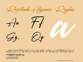 Rosellinda Alyamore Version 1.00;March 24, 2020;FontCreator 11.5.0.2426 32-bit图片样张