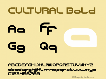 CULTURAL Bold Version 1.00;March 29, 2020;FontCreator 11.5.0.2430 64-bit图片样张