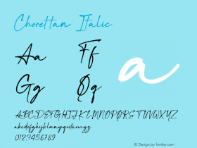 Chorettan-Italic Version 1.000 Font Sample