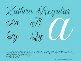 Zathira Version 1.000 Font Sample