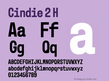 Cindie2-H Version 1.000 Font Sample