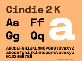 Cindie2-K Version 1.000 Font Sample