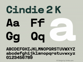 Cindie 2 K Version 1.000 Font Sample