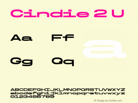 Cindie 2 U Version 1.000 Font Sample