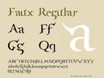 Faux Regular Macromedia Fontographer 4.1.2 99.2.14 Font Sample