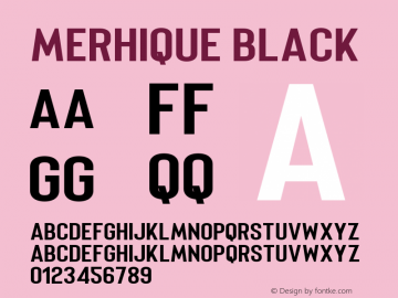 Merhique Black Version 1.00;April 2, 2020;FontCreator 11.5.0.2422 64-bit Font Sample