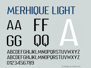 Merhique Light Version 1.00;April 2, 2020;FontCreator 11.5.0.2422 64-bit图片样张