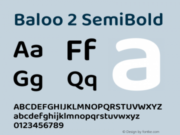 Baloo 2 SemiBold Version 1.640;hotconv 1.0.111;makeotfexe 2.5.65597; ttfautohint (v1.8.3)图片样张