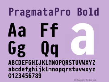 PragmataPro Bold Version 0.828 Font Sample