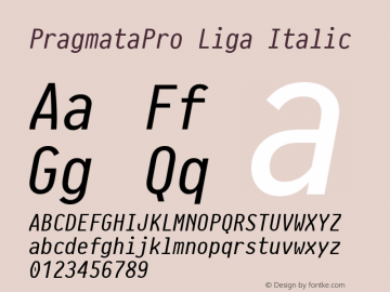 PragmataPro Liga Italic Version 0.828图片样张