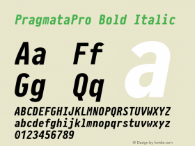 PragmataPro Bold Italic Version 0.828图片样张