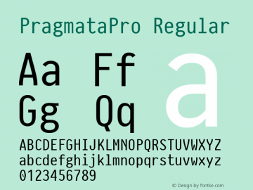 PragmataPro Regular Version 0.828 Font Sample