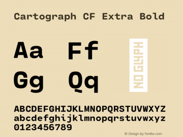 Cartograph CF Extra Bold Version 2.100 Font Sample