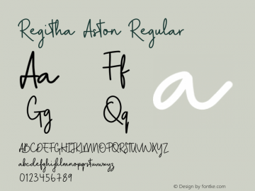 Regitha Aston Version 1.003;Fontself Maker 3.4.0 Font Sample