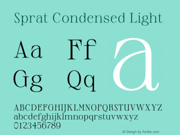 Sprat Condensed Light Version 1.001;hotconv 1.0.109;makeotfexe 2.5.65596图片样张