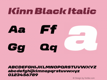 Kinn-BlackItalic Version 1.00 Build 0718图片样张