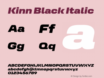 Kinn Black Italic Version 1.00 Build 0718图片样张