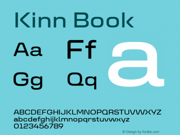 Kinn Book Version 1.00 Build 0718 Font Sample