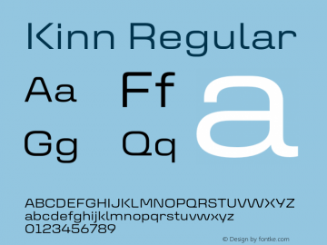 Kinn-Regular Version 1.00 Build 0718 Font Sample