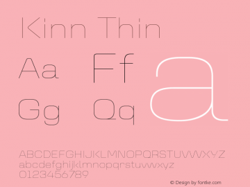 Kinn Thin Version 1.00 Build 0718 Font Sample