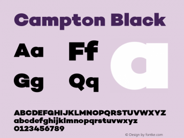 Campton Black Version 1.002;PS 001.002;hotconv 1.0.88;makeotf.lib2.5.64775 Font Sample