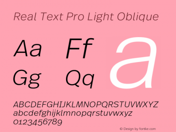 Real Text Pro Light Obl Version 1.00, build 12, g2.5.2.1165, s3图片样张
