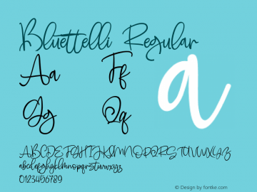 Bluettelli Version 1.00;March 16, 2020;FontCreator 12.0.0.2566 64-bit Font Sample